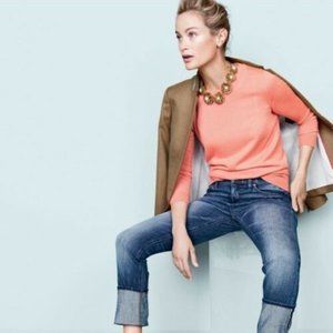 EUC J. Crew Tippi Sweater Coral Melon Pink Sz S 🌸